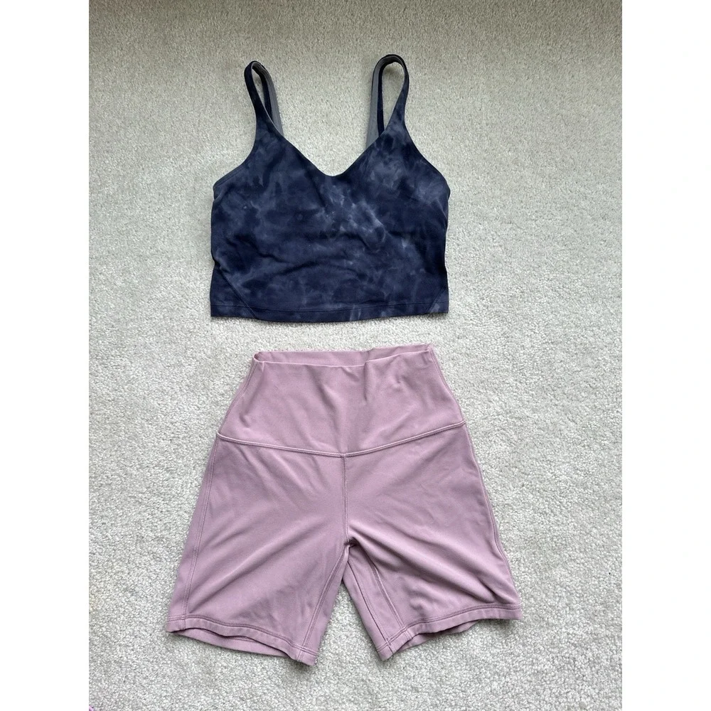 2PC- Lululemon Bundle Size 6 Align Tank *Diamond Dye Asphalt Grey & Align Short